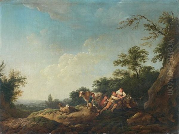 Scene Galante Dans Un Paysage Oil Painting by Philip James de Loutherbourg