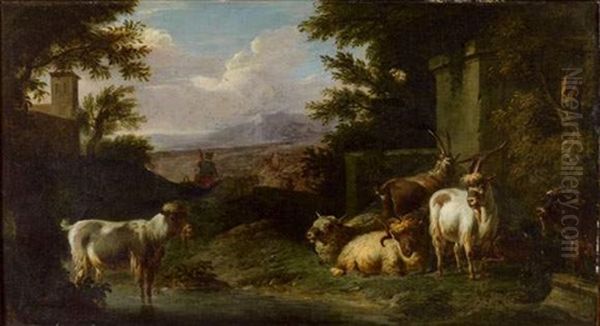 Berger Et Son Troupeau Dans Un Paysage Oil Painting by Philip James de Loutherbourg