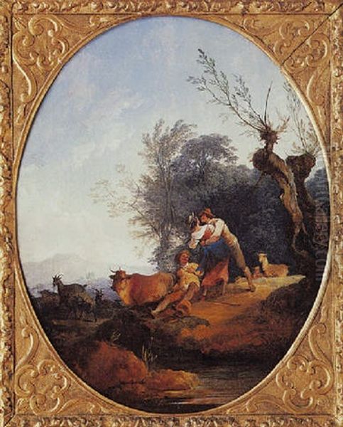 Scene Pastorale Oil Painting by Philip James de Loutherbourg