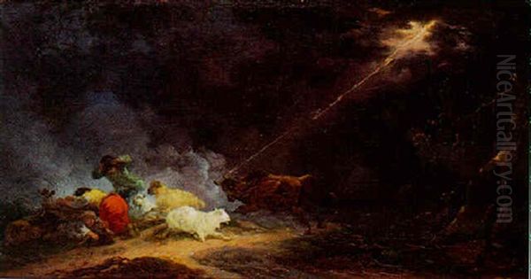 L'orage Oil Painting by Philip James de Loutherbourg