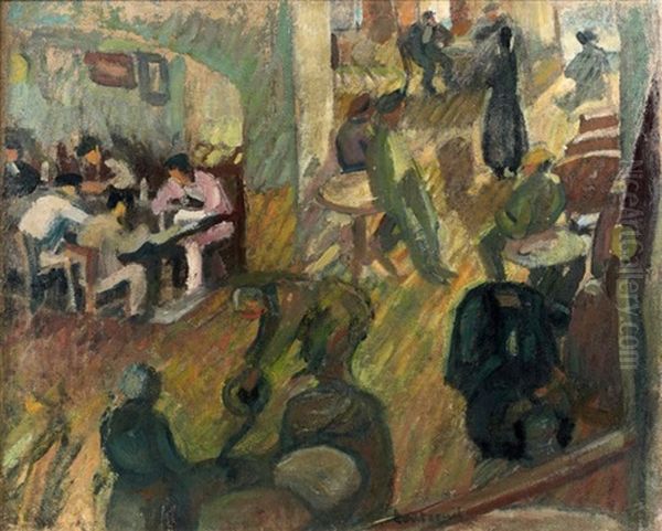 Le Cafe, Sardaigne, 1915 Oil Painting by Maurice Albert Loutreuil