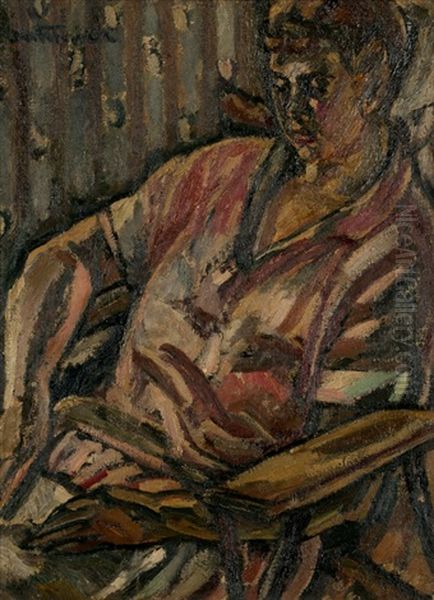 Berthe Loutreuil In The Chair Oil Painting by Maurice Albert Loutreuil