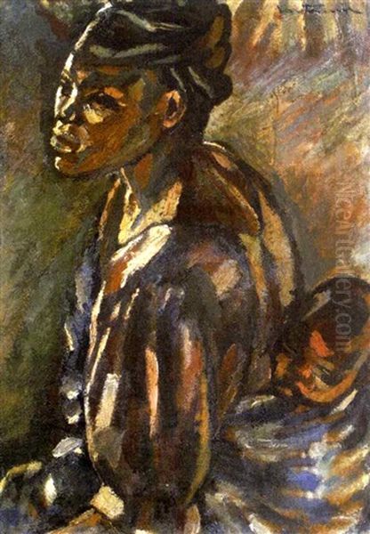 Africaine A L'enfant Oil Painting by Maurice Albert Loutreuil