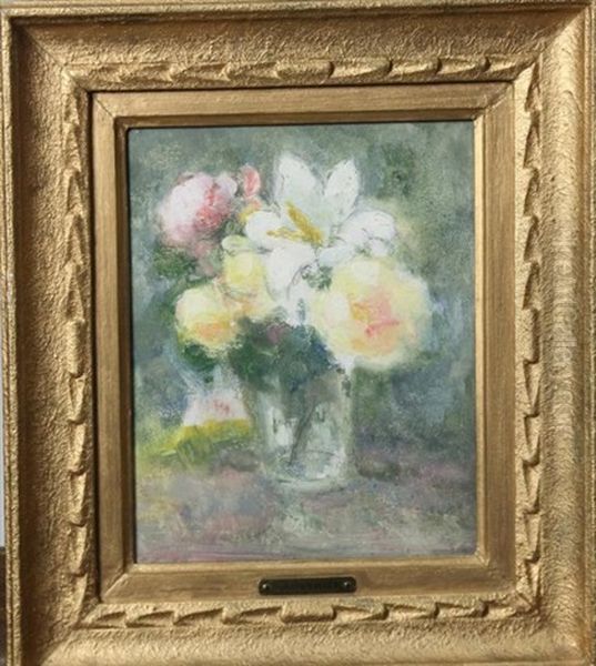 Vase De Fleurs Oil Painting by Maurice Louvrier