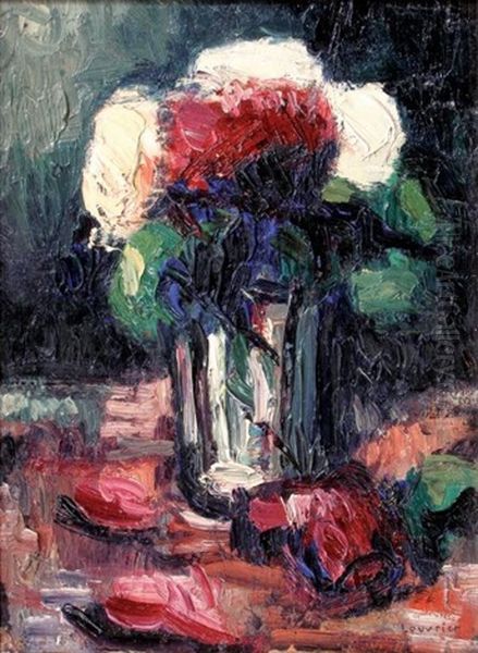 Vase De Fleurs Oil Painting by Maurice Louvrier