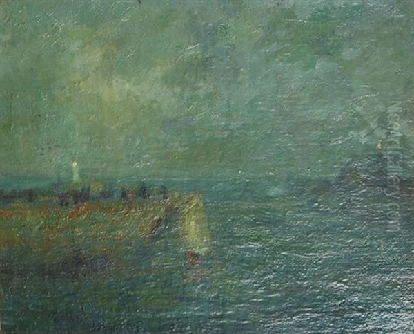 Falaise En Normandie Oil Painting by Maurice Louvrier