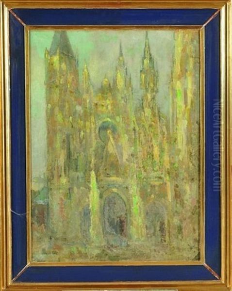 Facade De La Cathedrale De Rouen Oil Painting by Maurice Louvrier