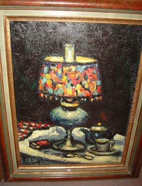 Nature Morte A La Lampe Oil Painting by Maurice Louvrier