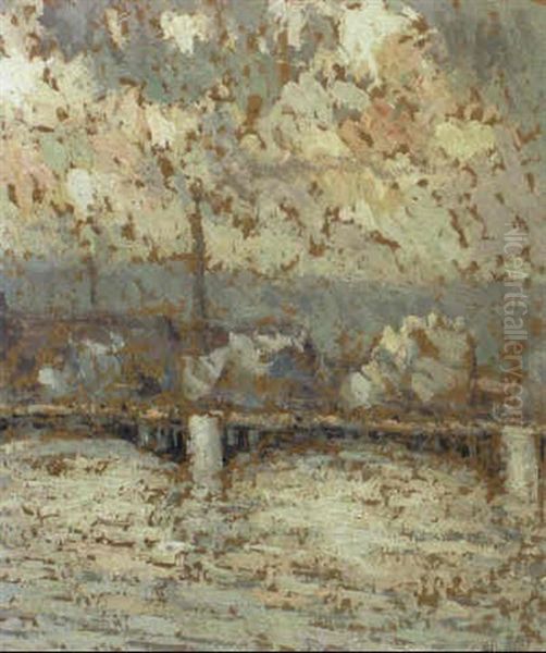 Rouen, Le Pont Boeldieu Oil Painting by Maurice Louvrier