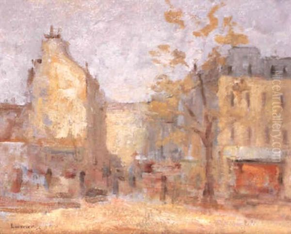 La Place Saint-hilaire A Rouen Oil Painting by Maurice Louvrier