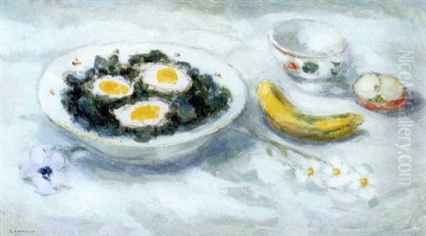 Les Oeufs Sur Le Plat Oil Painting by Maurice Louvrier