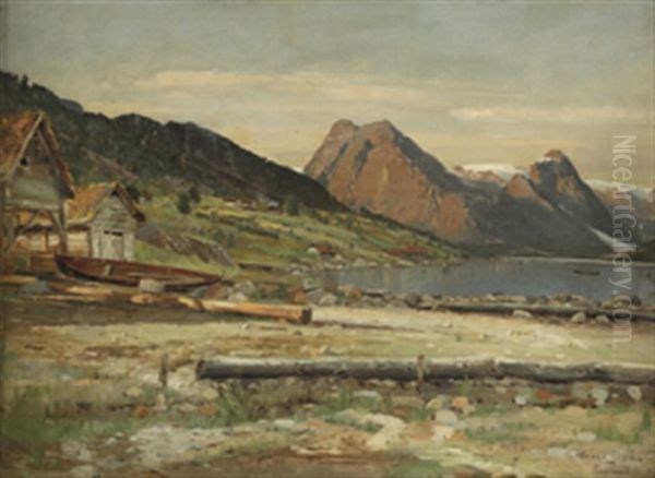 Landskap Fra Fjordland by Hans Lovaas