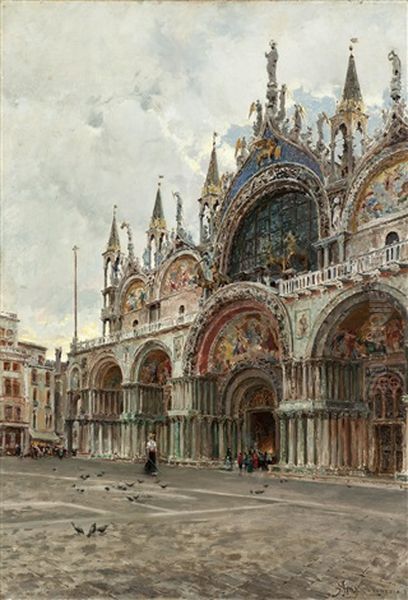 San Marco, Venedig Oil Painting by Augusto Lovatti