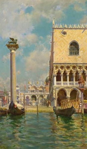 Venice Oil Painting by Augusto Lovatti