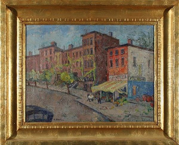 Fat Man's Fruit Store, Brooklyn Oil Painting by Katherine Adams Lovell