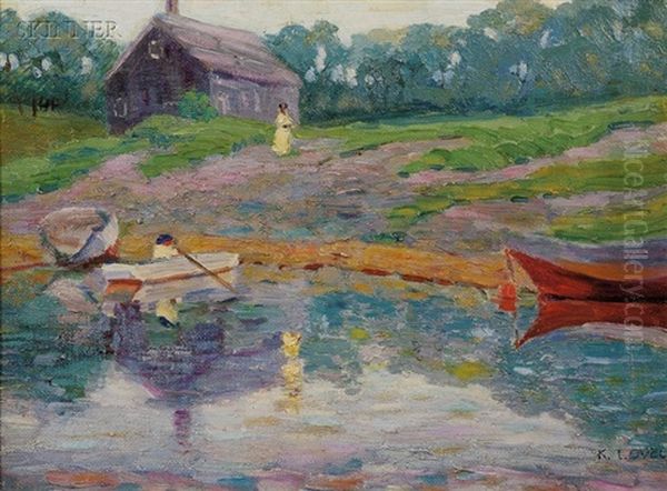 Headed For The Lake, Possibly A View Of Ogunquit Oil Painting by Katherine Adams Lovell