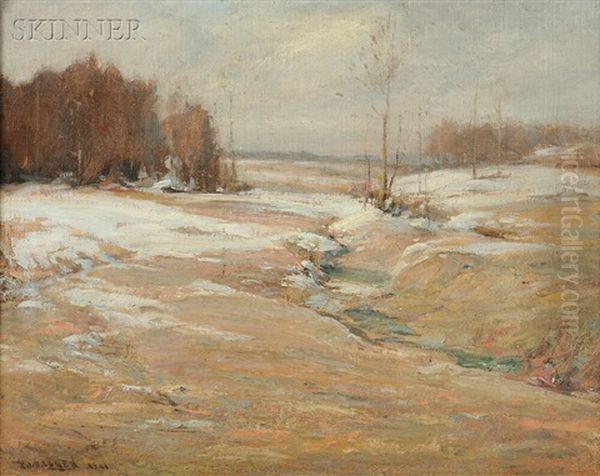 Winter Landscape Oil Painting by Frank W. Loven