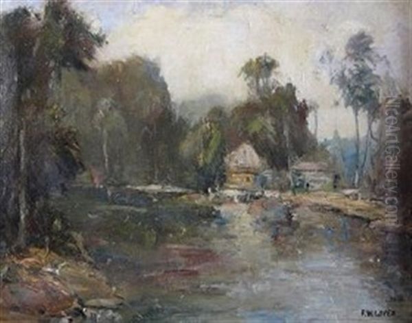 Landscape With River Oil Painting by Frank W. Loven