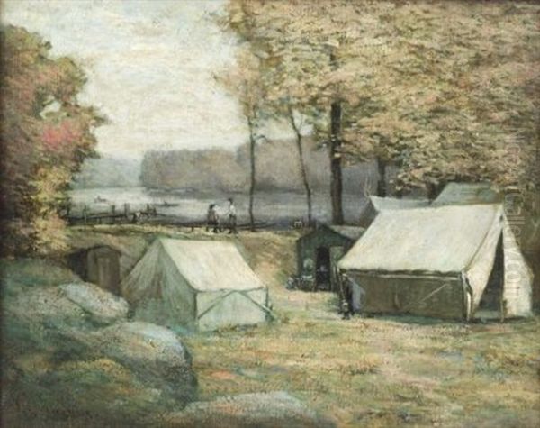 The Camp Grounds Oil Painting by Frank W. Loven