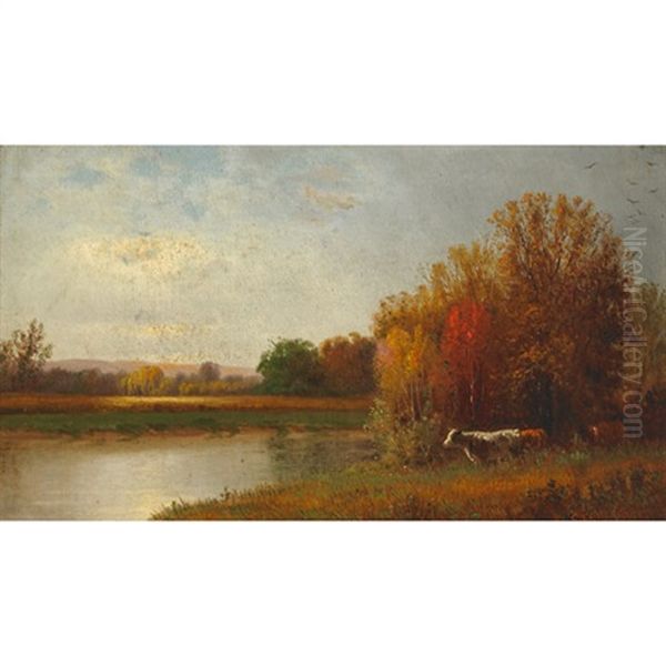 On The Connecticut River Oil Painting by Clinton Loveridge