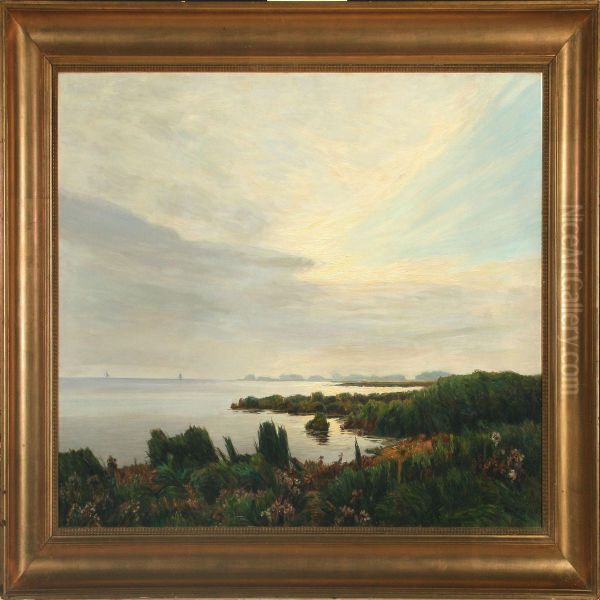 Seashore Oil Painting by Fritz Johannes Bentzen-Bilkvist