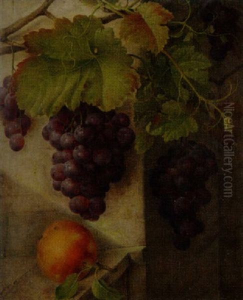 Stilleben Med Druvklasar Oil Painting by Christine Marie Lovmand