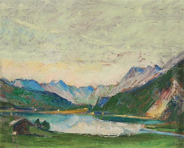 Silvaplanersee Oil Painting by Rudolf Loew