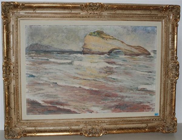 Brandung Bei Biarritz Oil Painting by Rudolf Loew