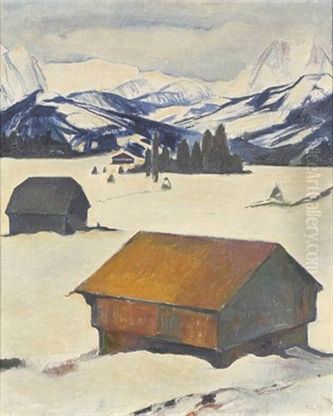 Fohnwetter, Saanenmoser Oil Painting by Rudolf Loew