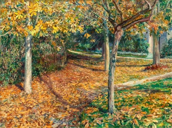 Carpet Of Leaves, Giverny Oil Painting by Will Hicock Low