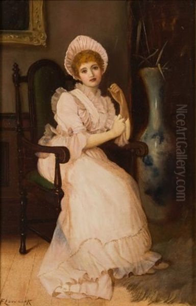 The New Gown Oil Painting by Charles Frederick Lowcock