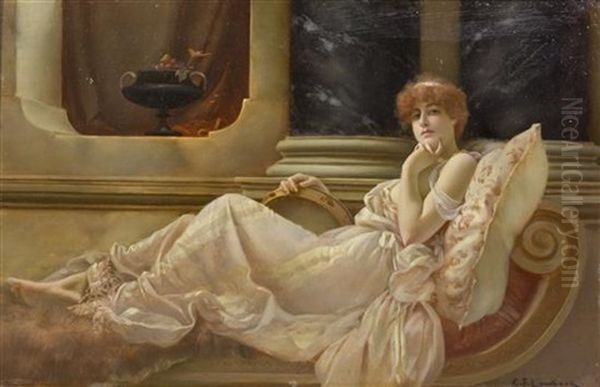 Femme Sur La Chaise Oil Painting by Charles Frederick Lowcock