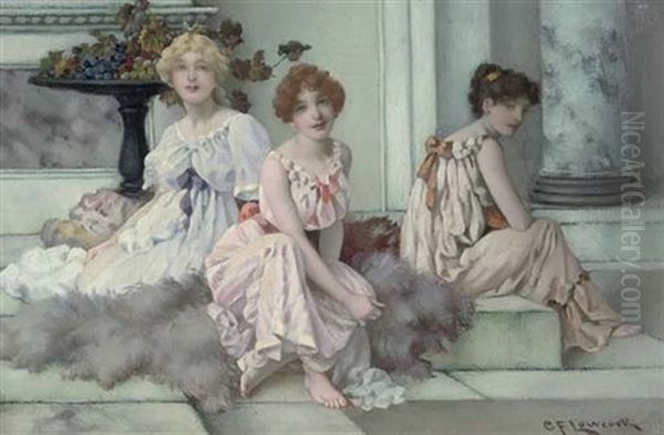 Classical Beauties Oil Painting by Charles Frederick Lowcock