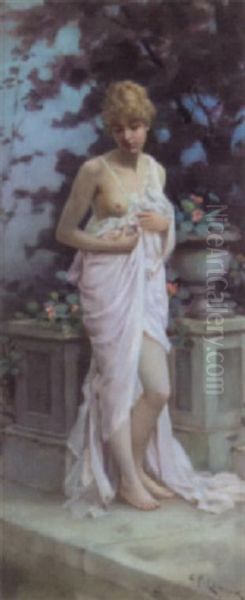 The Bather Oil Painting by Charles Frederick Lowcock