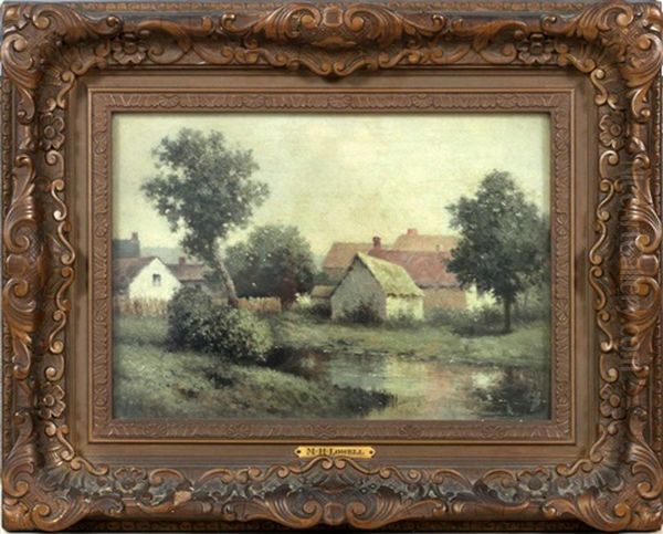 Farm Landscape Oil Painting by Milton H. Lowell