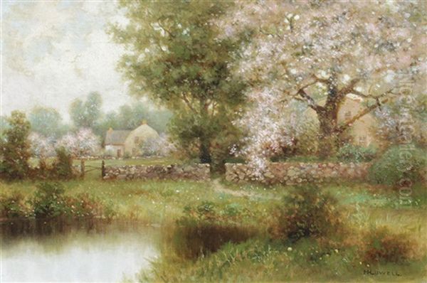 Spring In The Country Oil Painting by Milton H. Lowell