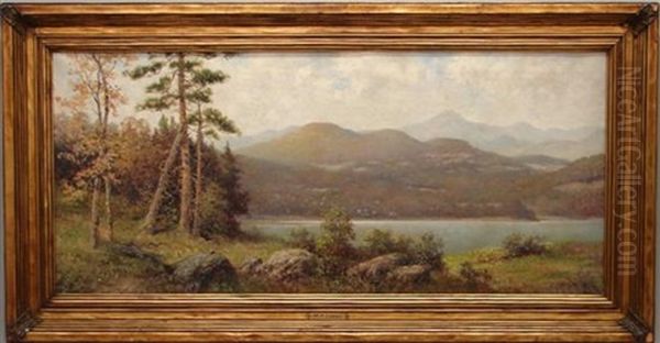 Hudson River Valley Landscape Oil Painting by Milton H. Lowell