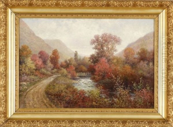 River Landscape Oil Painting by Milton H. Lowell