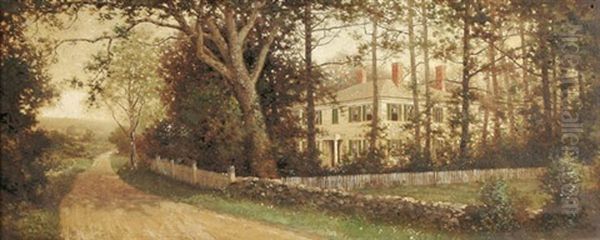 Ralph Waldo Emerson's Home Oil Painting by Milton H. Lowell