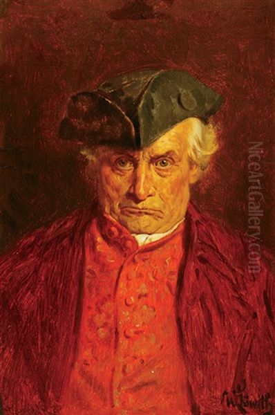 Portrait Of Man In Hat Oil Painting by Wilhelm Loewith