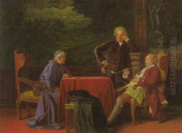 Geistlich-weltliche Diskussion Oil Painting by Wilhelm Loewith