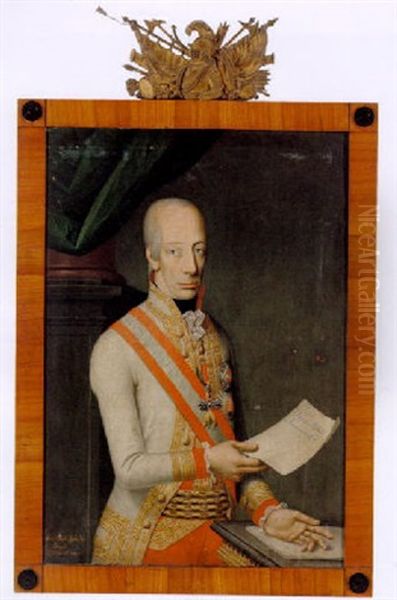 Portraet Af Den Ostrigske Kejser Franz I Oil Painting by Johann Loexhaller