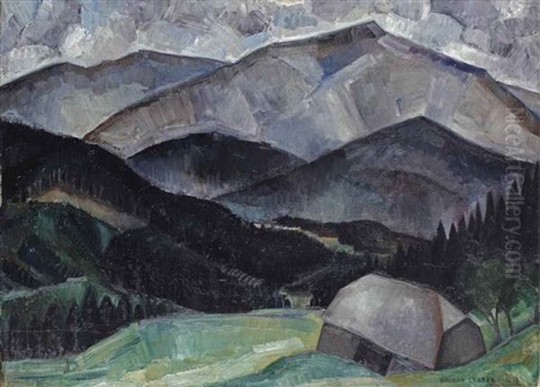 A Mountainous Landscape, Eisenstein, Germany Oil Painting by Adriaan Lubbers