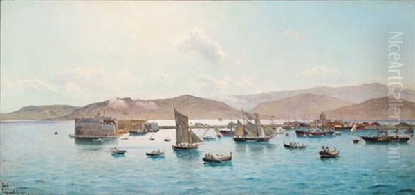 View From The Strait Of Messina Oil Painting by Holger Luebbers