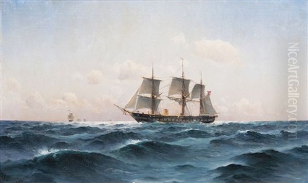 Dampfsegler Oil Painting by Holger Luebbers