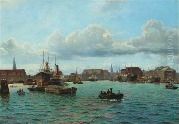 Scene From The Port Of Copenhagen by Holger Luebbers