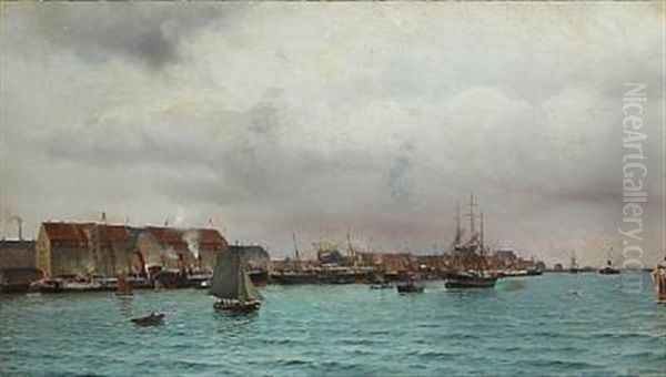 At Copenhagen Harbour Oil Painting by Holger Luebbers