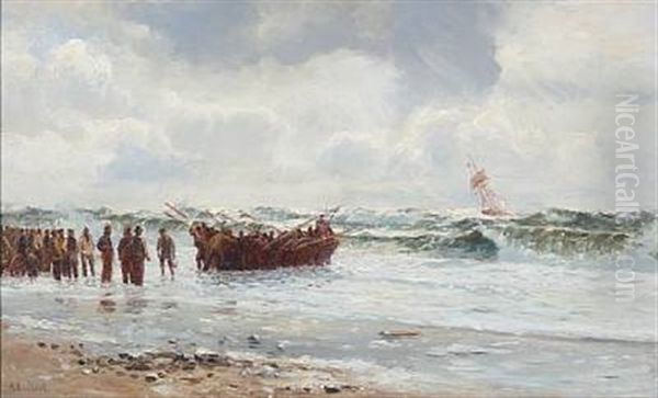 En Stranding Oil Painting by Holger Luebbers