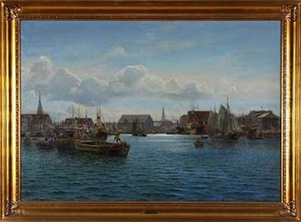 Hafen In Kopenhagen Oil Painting by Holger Luebbers