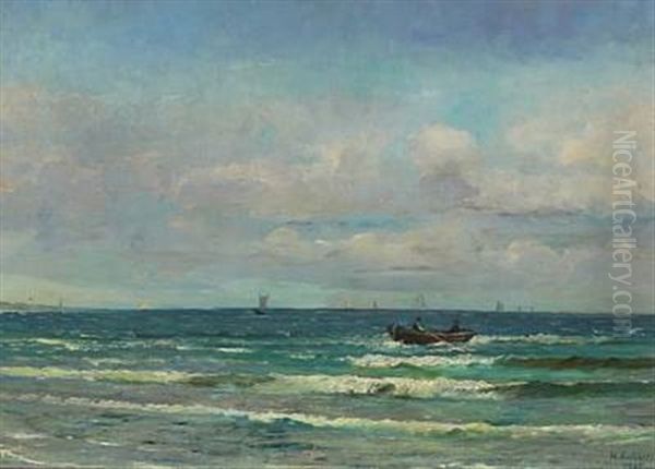 Seascape From Sonderstrand, Skagen Oil Painting by Holger Luebbers